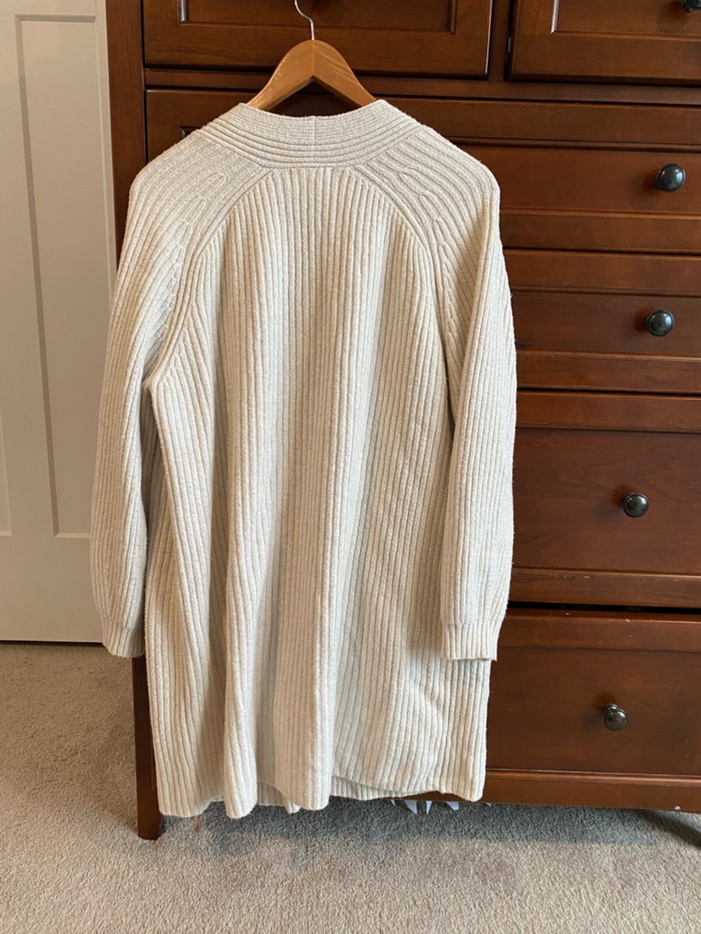 Universal Thread Cream Ribbed Open-Front Cardigan - Picture 3 of 4
